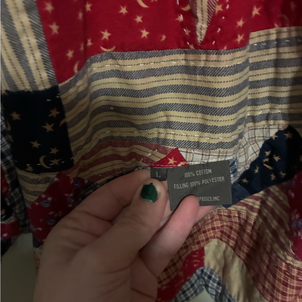 Patchwork Star Patterned Quilt Jacket - image 4